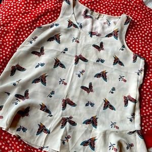 LOFT ✨SPRING Butterfly Blouse Size L